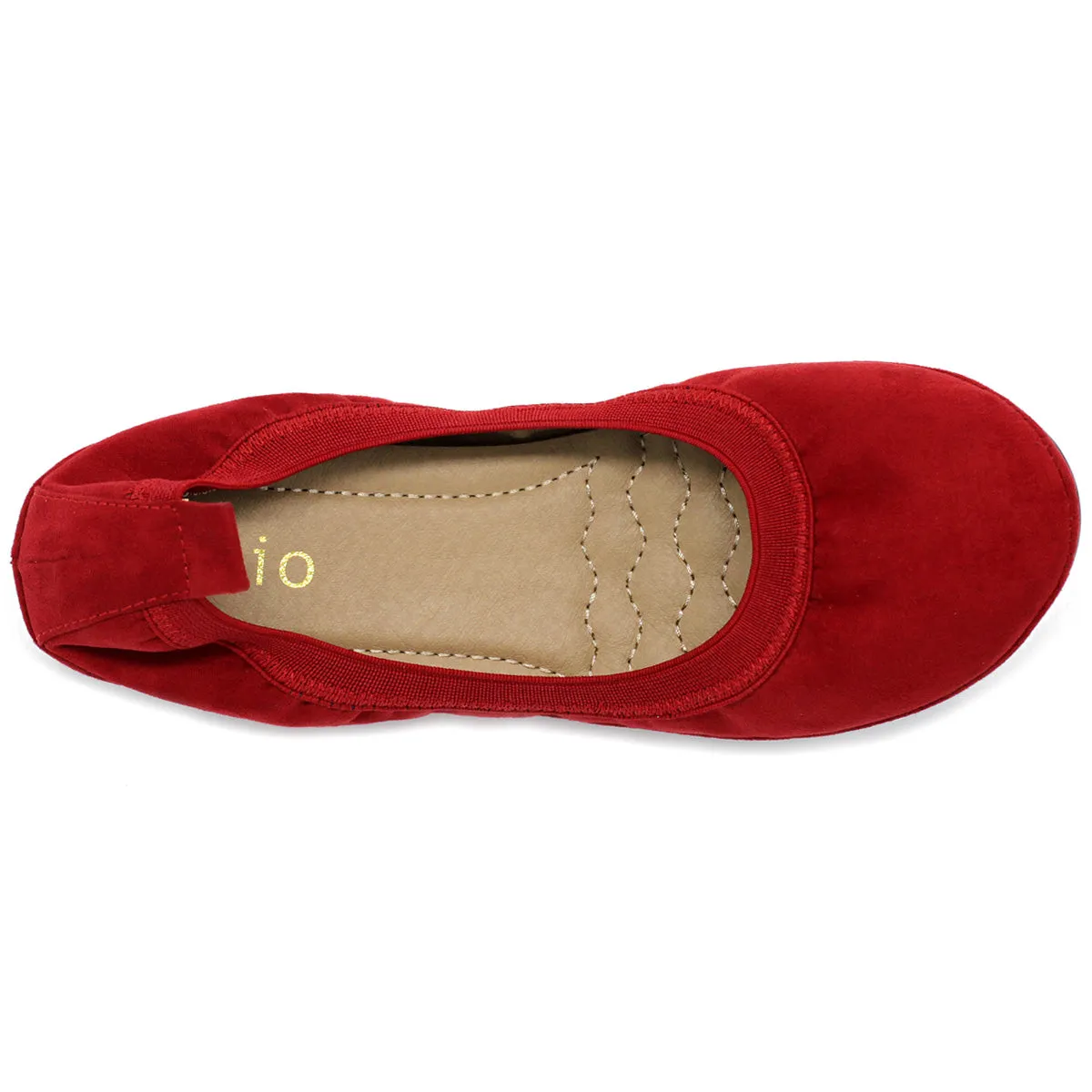 Ollio Women's Shoes Faux Suede Comfort Ballet Flat