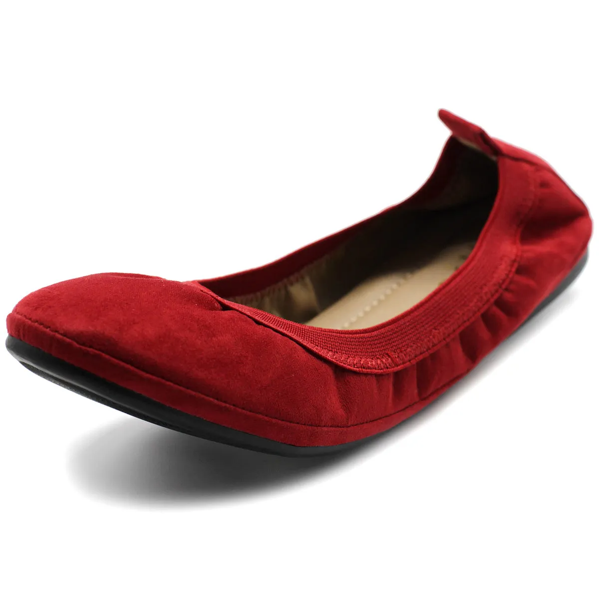 Ollio Women's Shoes Faux Suede Comfort Ballet Flat