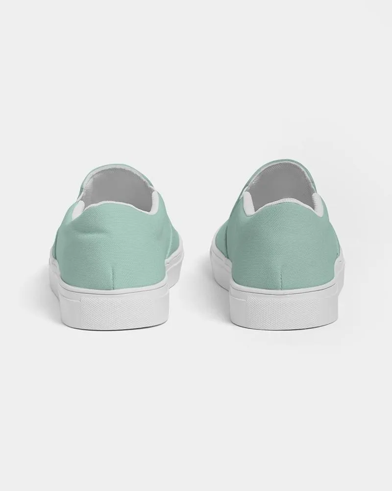 Pale Pastel Cool Green Slip-On Canvas Sneakers | Women's | Bright Pale Pastel Cool Green | C30M0Y22K0