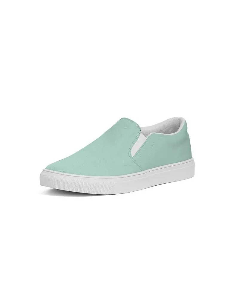 Pale Pastel Cool Green Slip-On Canvas Sneakers | Women's | Bright Pale Pastel Cool Green | C30M0Y22K0