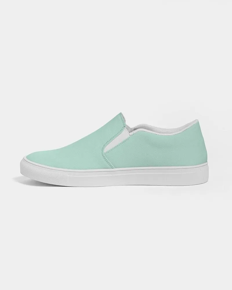 Pale Pastel Cool Green Slip-On Canvas Sneakers | Women's | Bright Pale Pastel Cool Green | C30M0Y22K0