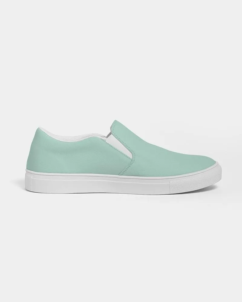 Pale Pastel Cool Green Slip-On Canvas Sneakers | Women's | Bright Pale Pastel Cool Green | C30M0Y22K0