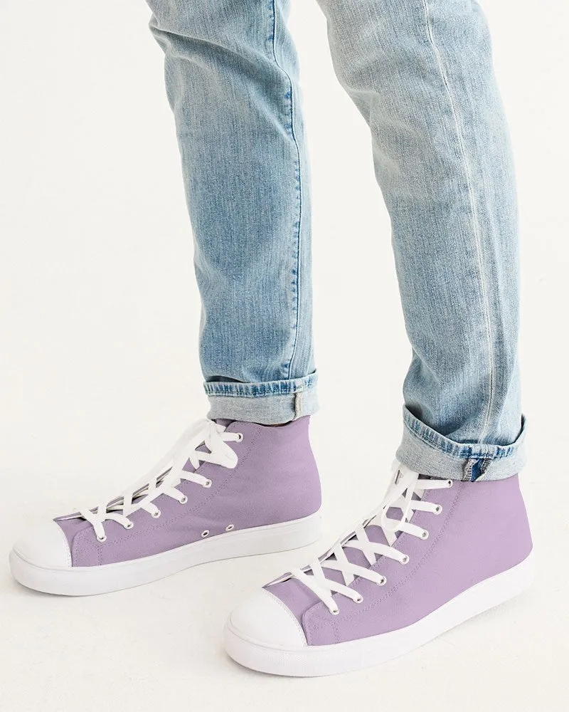 Pale Pastel Purple Men's High-top Canvas Sneakers | Men's | Bright Pale Pastel Purple | C15M30Y0K0