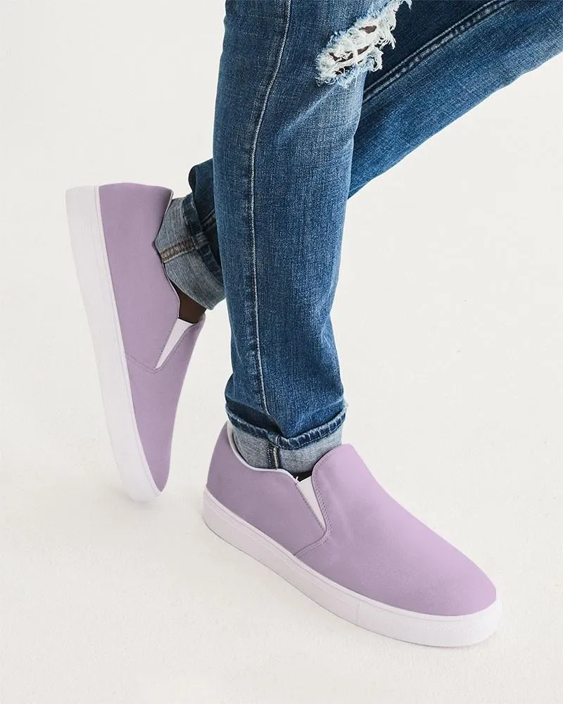 Pale Pastel Purple Slip-On Canvas Sneakers | Men's | Bright Pale Pastel Purple | C15M30Y0K0