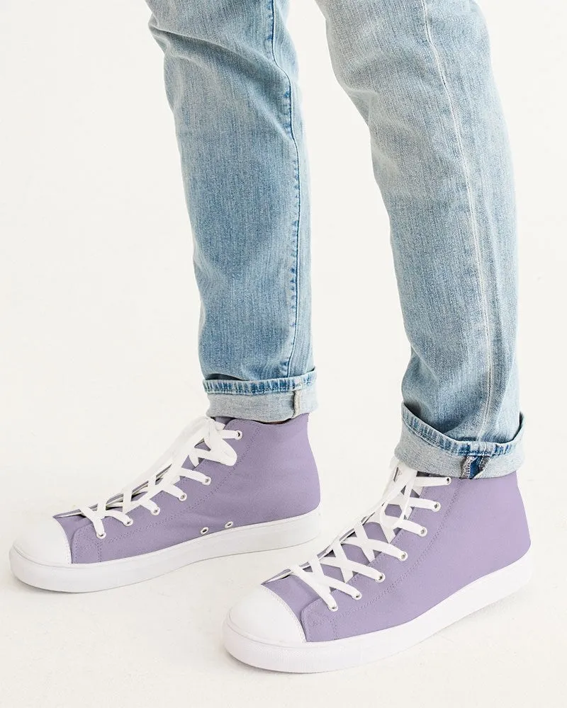 Pale Pastel Violet Men's High-top Canvas Sneakers | Men's | Bright Pale Pastel Violet | C22M30Y0K0