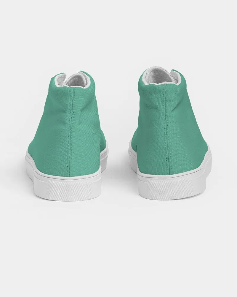 Pastel Cool Green Women's High-top Canvas Sneakers | Women's | Bright Pastel Cool Green | C60M0Y45K0