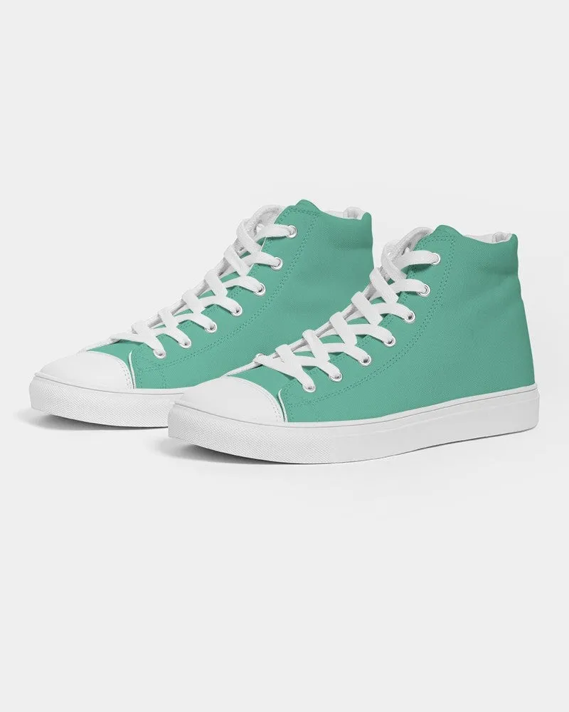 Pastel Cool Green Women's High-top Canvas Sneakers | Women's | Bright Pastel Cool Green | C60M0Y45K0