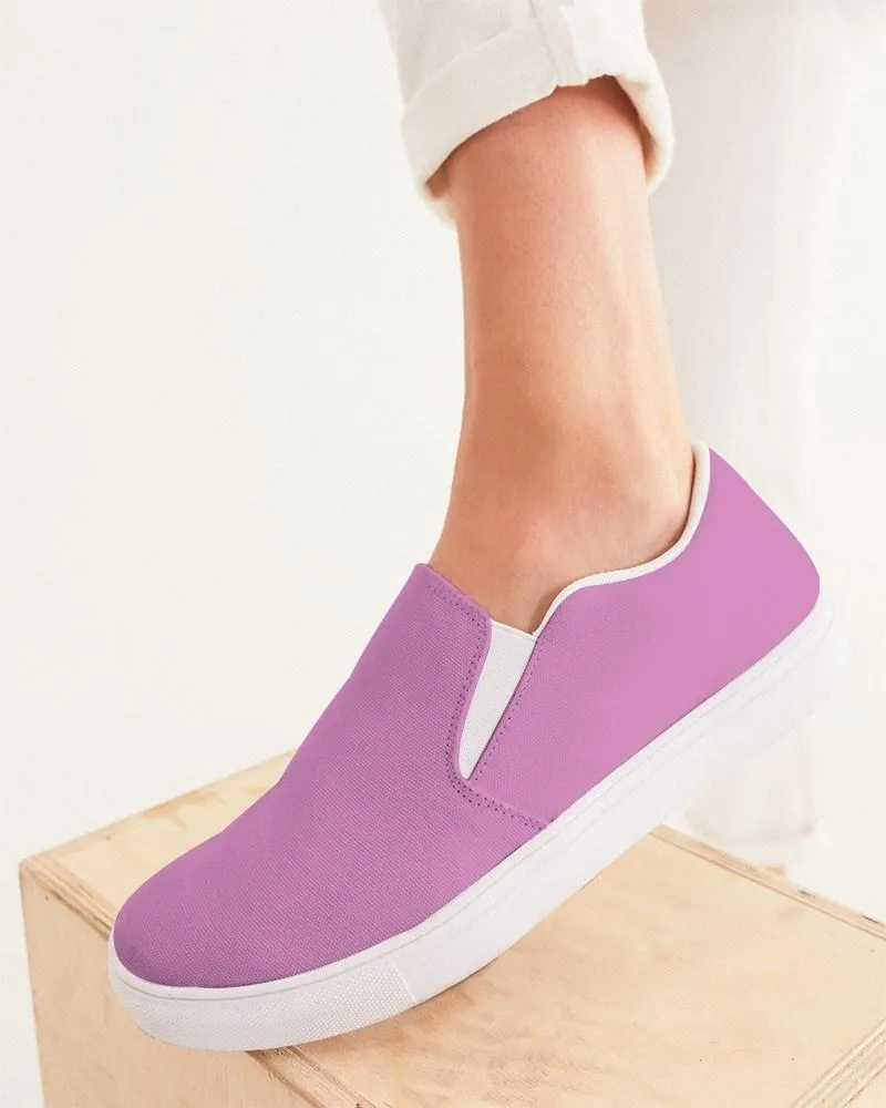 Pastel Magenta Purple Slip-On Canvas Sneakers | Women's | Bright Pastel Magenta Purple | C15M60Y0K0