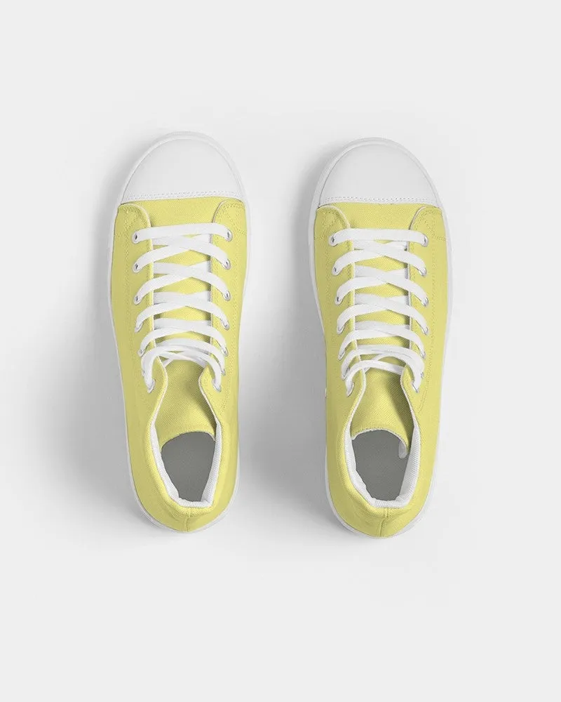 Pastel Yellow Men's High-top Canvas Sneakers | Men's | Bright Pastel Yellow | C0M0Y60K0