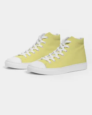 Pastel Yellow Men's High-top Canvas Sneakers | Men's | Bright Pastel Yellow | C0M0Y60K0