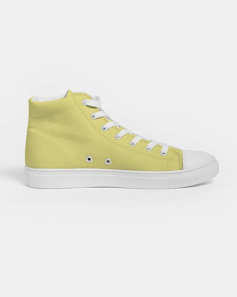 Pastel Yellow Men's High-top Canvas Sneakers | Men's | Bright Pastel Yellow | C0M0Y60K0