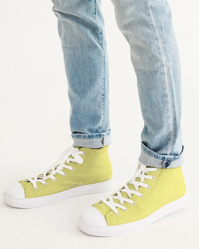 Pastel Yellow Men's High-top Canvas Sneakers | Men's | Bright Pastel Yellow | C0M0Y60K0