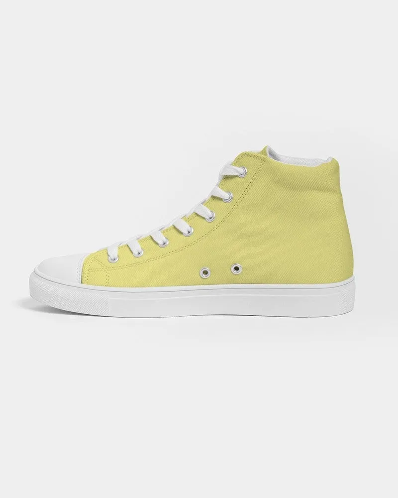 Pastel Yellow Men's High-top Canvas Sneakers | Men's | Bright Pastel Yellow | C0M0Y60K0