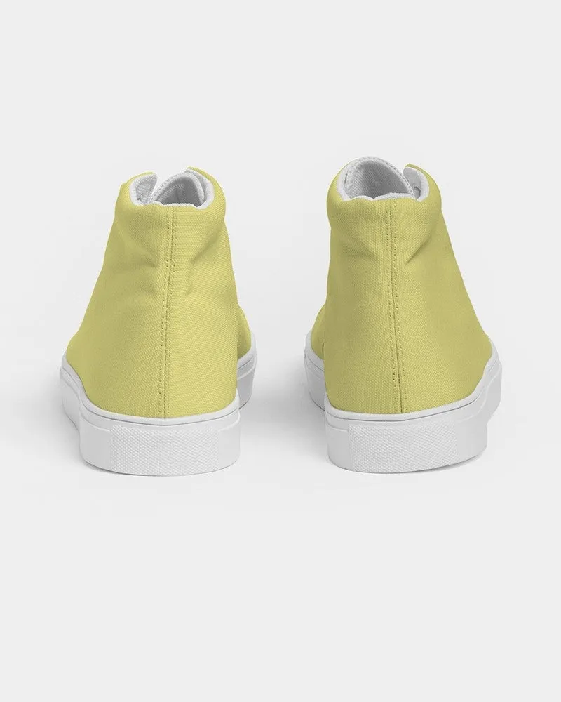 Pastel Yellow Men's High-top Canvas Sneakers | Men's | Bright Pastel Yellow | C0M0Y60K0