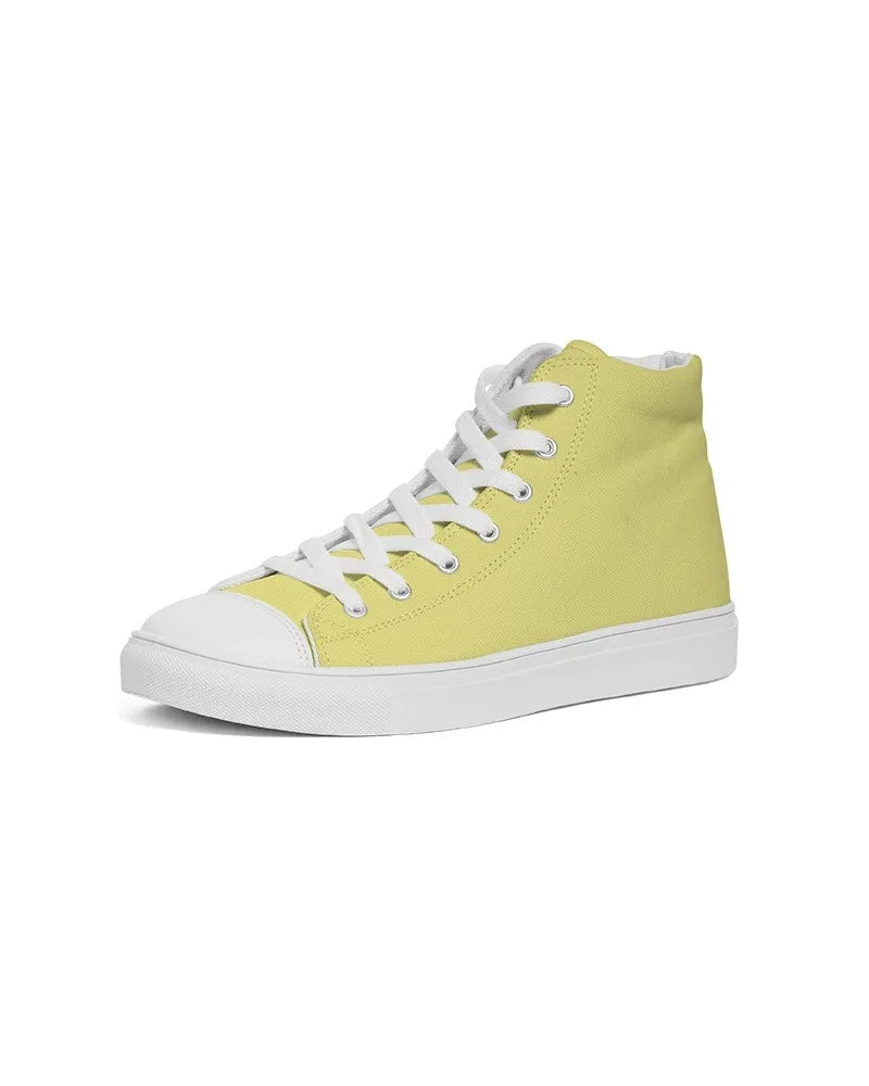 Pastel Yellow Men's High-top Canvas Sneakers | Men's | Bright Pastel Yellow | C0M0Y60K0