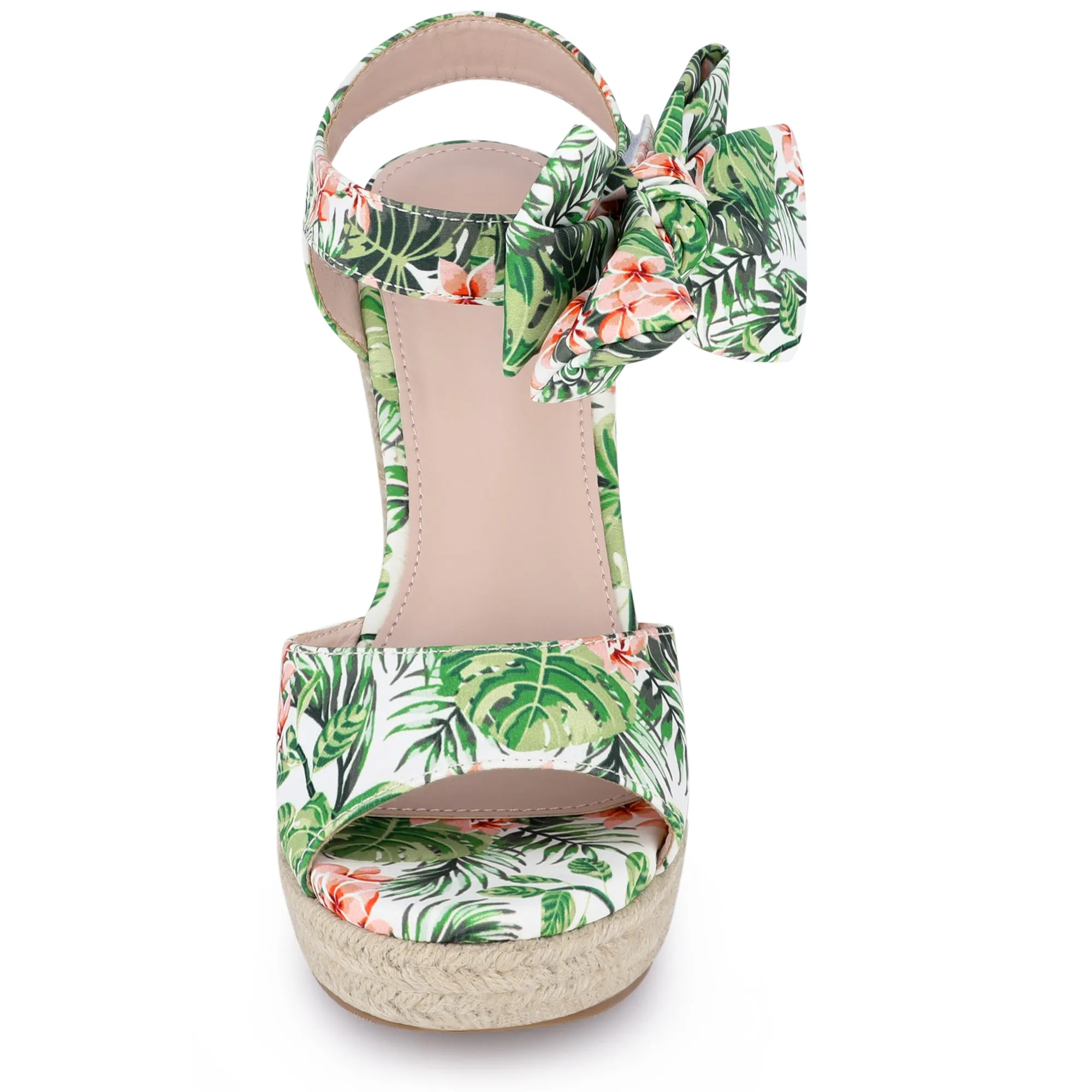 Platform Floral Printed Slingback Espadrille Wedge Sandals