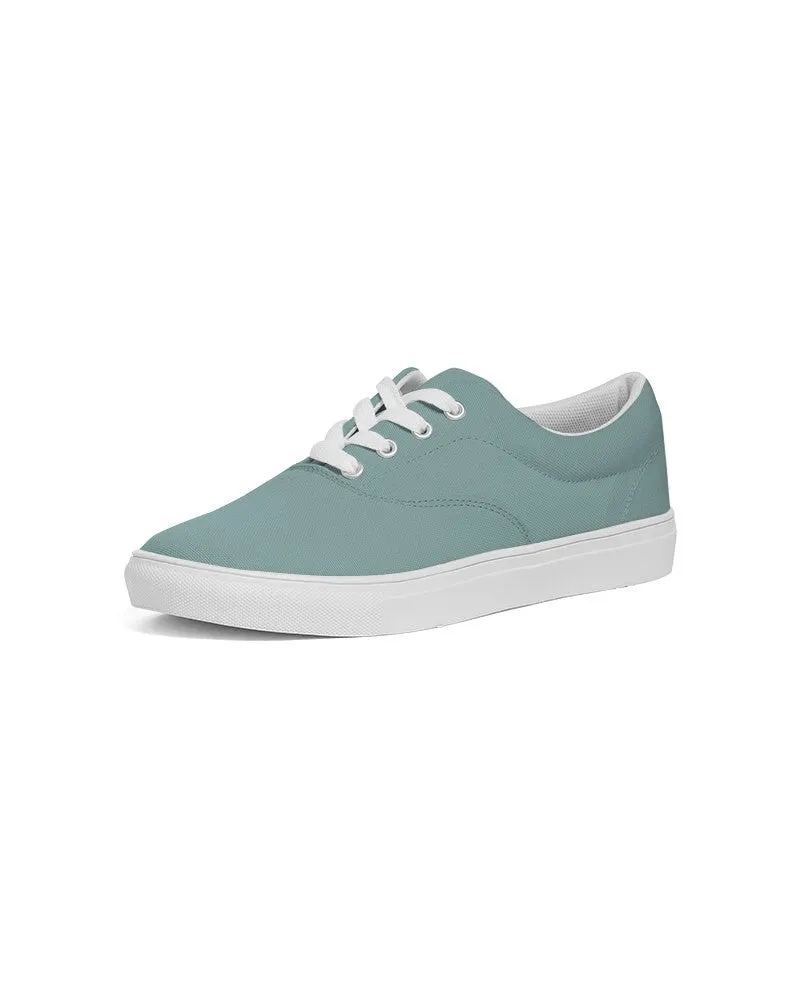 Shaded Pale Pastel Blue-Green Gray Canvas Sneakers | Women's | C30M0Y15K30