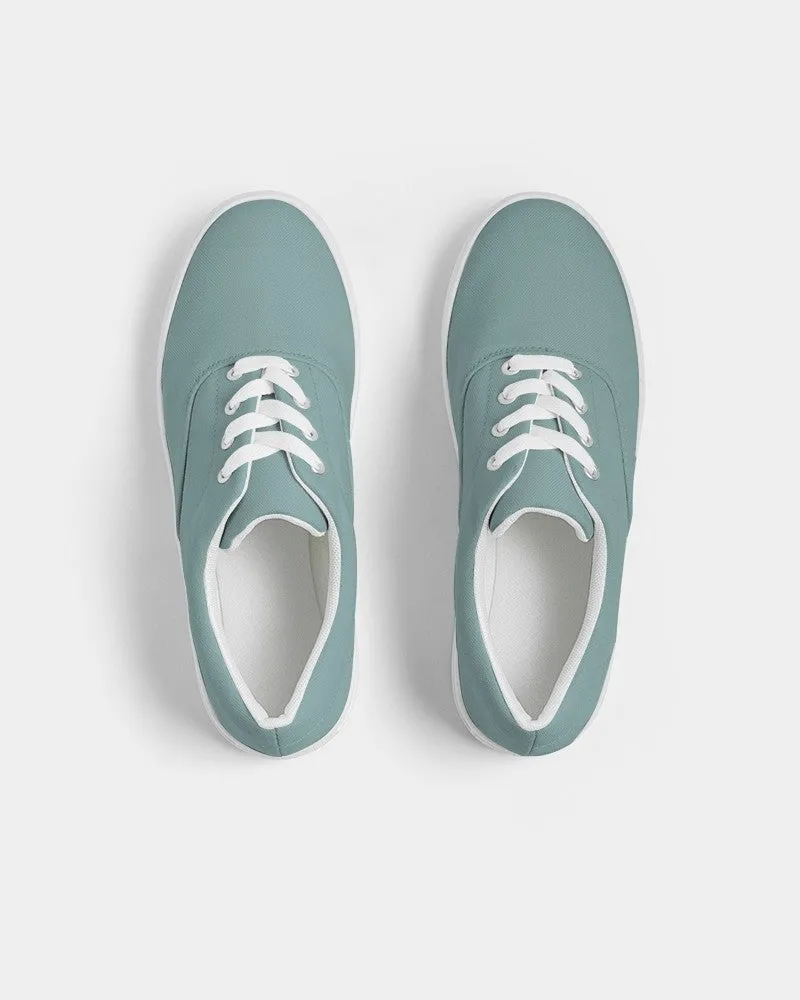 Shaded Pale Pastel Blue-Green Gray Canvas Sneakers | Women's | C30M0Y15K30