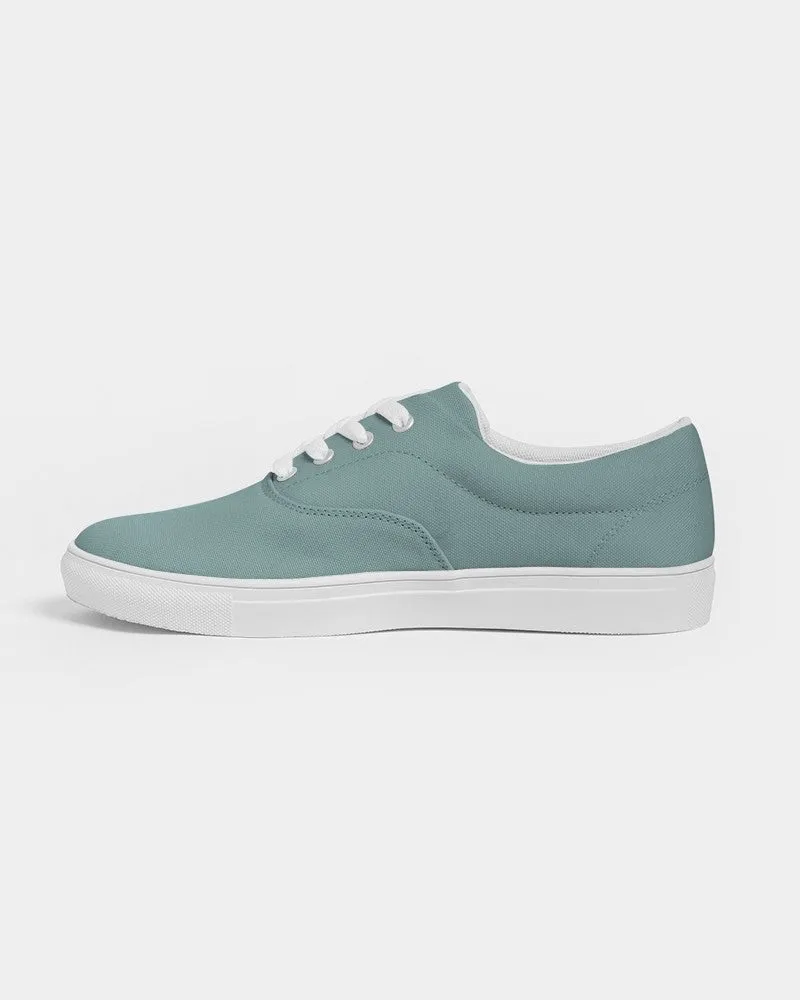 Shaded Pale Pastel Blue-Green Gray Canvas Sneakers | Women's | C30M0Y15K30