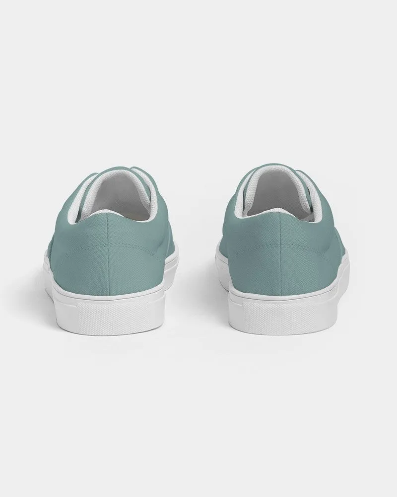 Shaded Pale Pastel Blue-Green Gray Canvas Sneakers | Women's | C30M0Y15K30