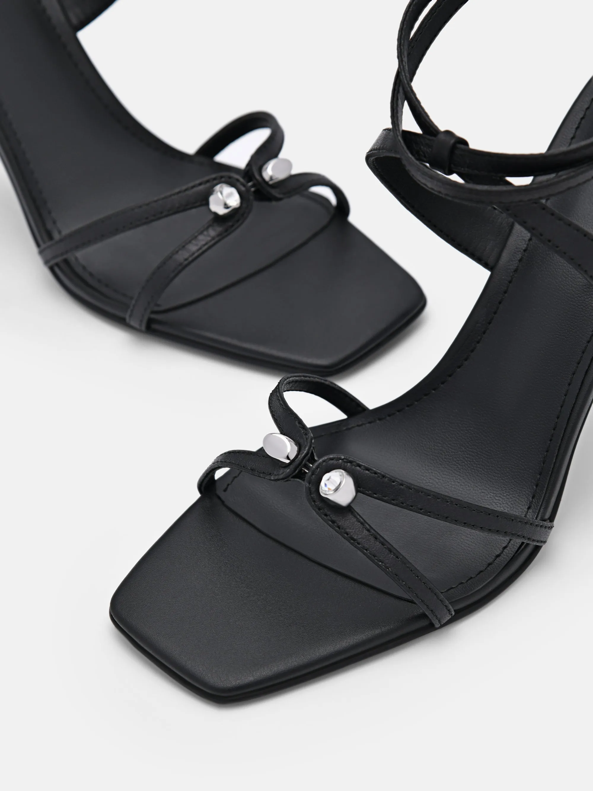 Sofia Leather Heel Sandals