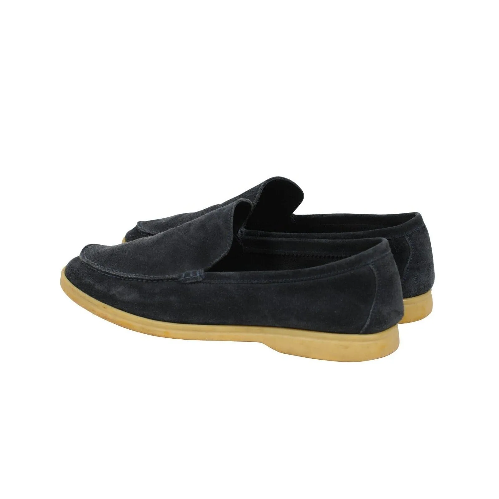 Summer Walk Blue Suede Low Top Slip On Loafers