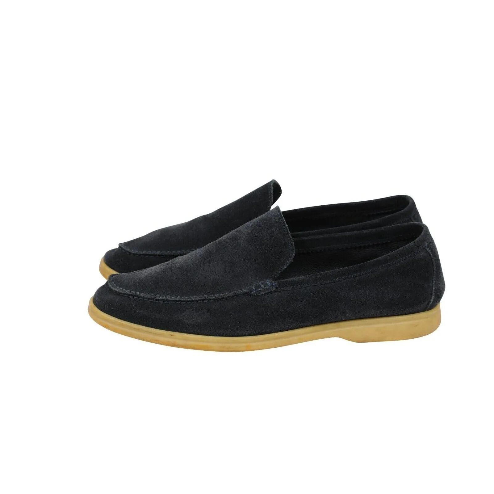 Summer Walk Blue Suede Low Top Slip On Loafers