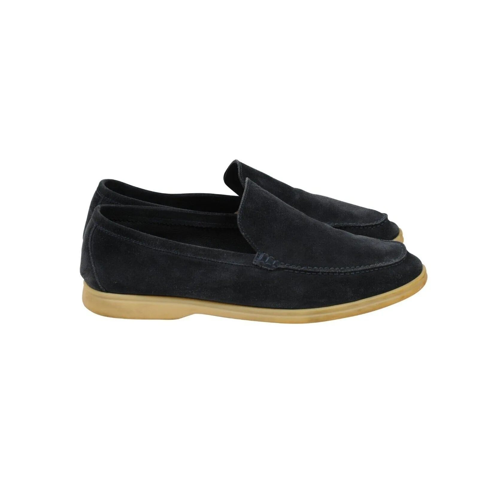 Summer Walk Blue Suede Low Top Slip On Loafers