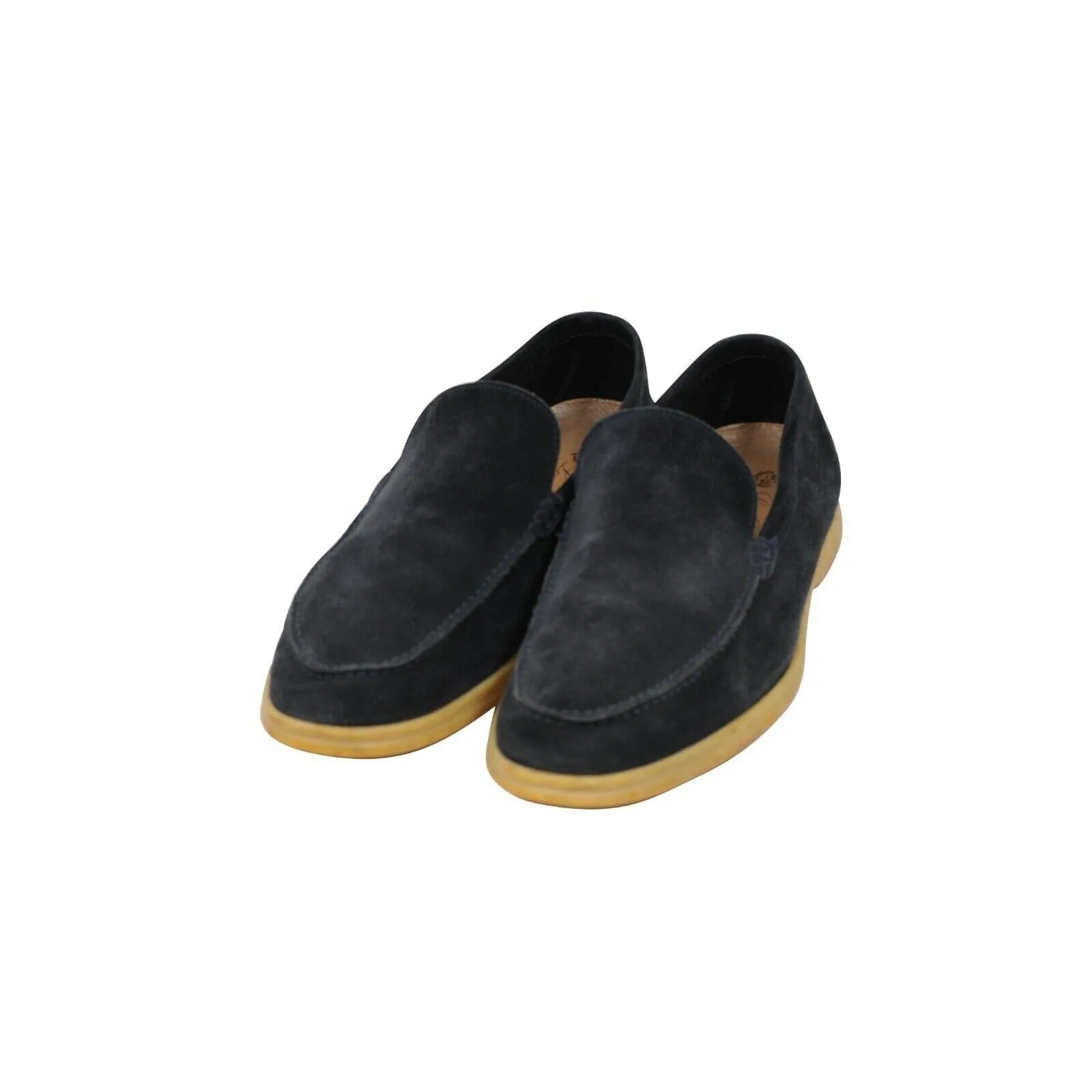 Summer Walk Blue Suede Low Top Slip On Loafers