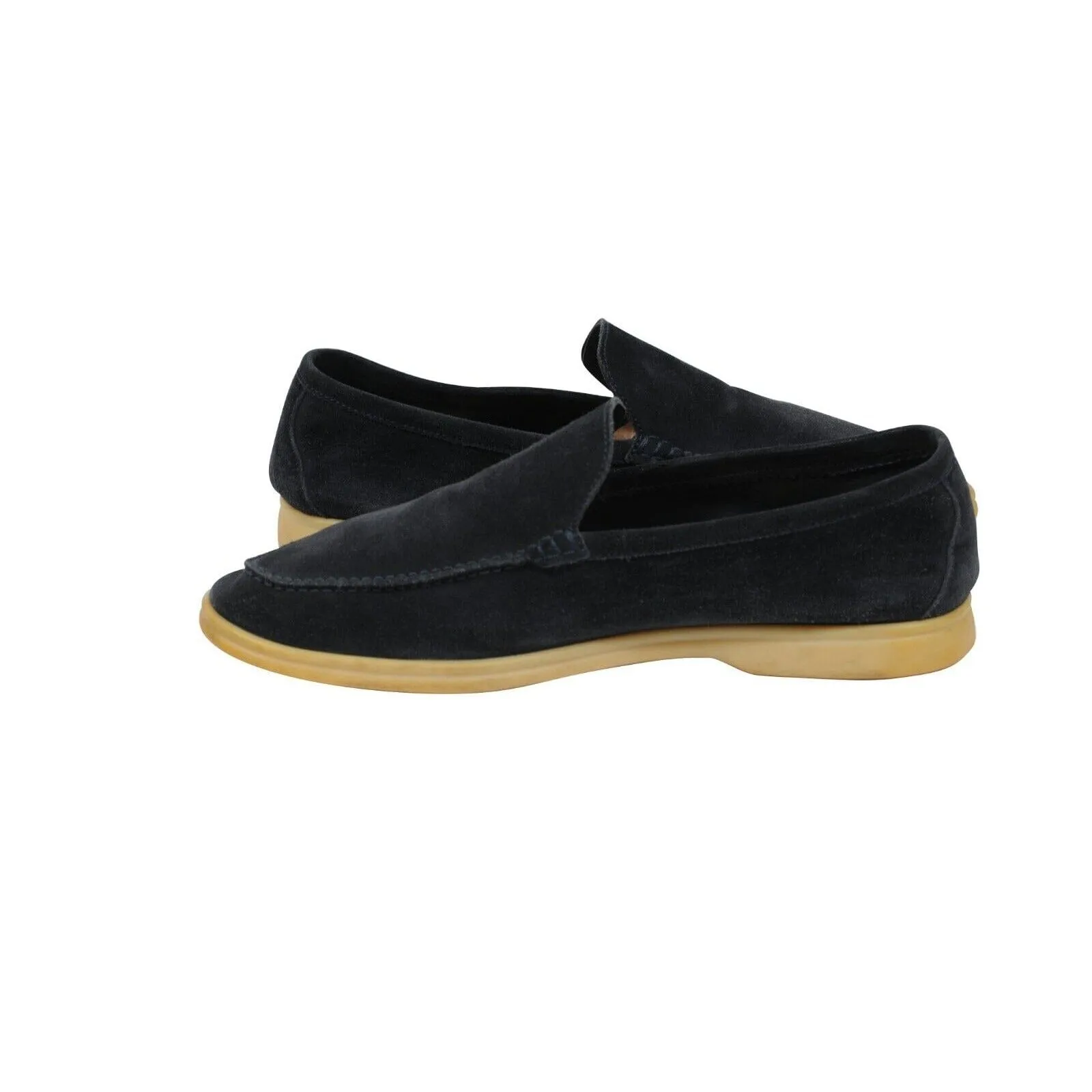 Summer Walk Blue Suede Low Top Slip On Loafers