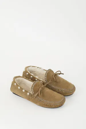 Taupe Suede & Shearling Fitza Loafer