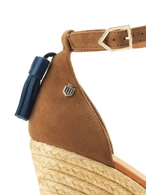 The Monaco Women's Espadrille Wedge - Tan Suede