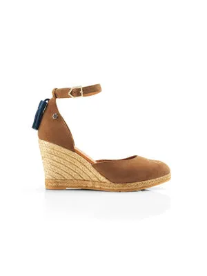 The Monaco Women's Espadrille Wedge - Tan Suede