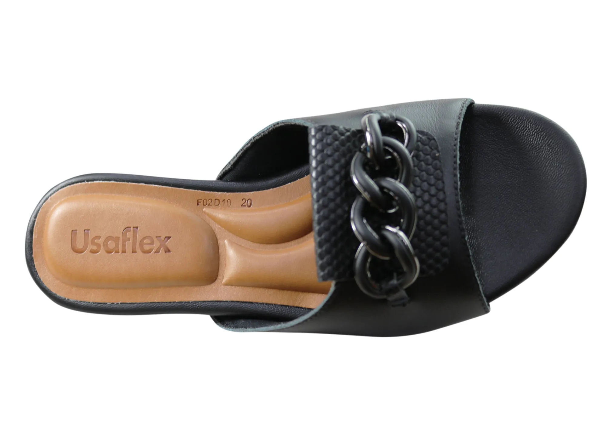 Usaflex Yvonne Womens Comfortable Leather Slides Sandals