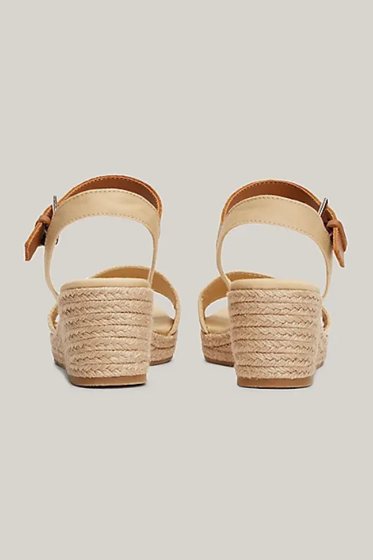 Webbing Strap Rope Detail Wedge Sandals