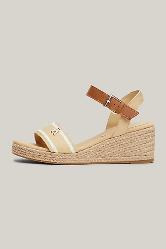 Webbing Strap Rope Detail Wedge Sandals