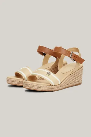 Webbing Strap Rope Detail Wedge Sandals