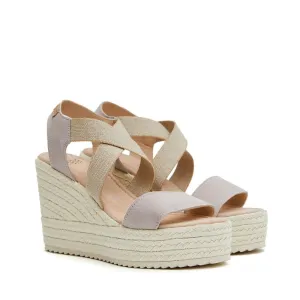 Wedges | Beige Suede Cross Over (Padded)