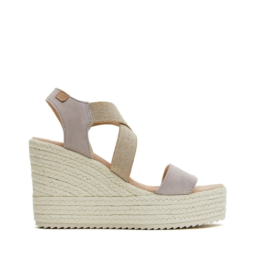 Wedges | Beige Suede Cross Over (Padded)