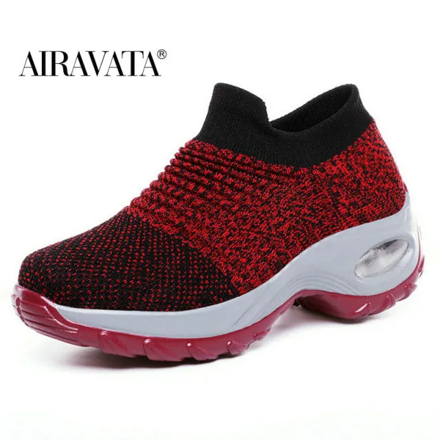 Women&#39;s walking shoes Fashion Casual Sport Shoes Sneakers Autumn Platform Flat Slip-on Comfortable Outdoor