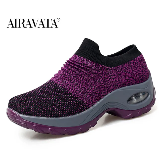 Women&#39;s walking shoes Fashion Casual Sport Shoes Sneakers Autumn Platform Flat Slip-on Comfortable Outdoor