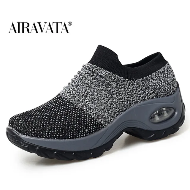 Women&#39;s walking shoes Fashion Casual Sport Shoes Sneakers Autumn Platform Flat Slip-on Comfortable Outdoor