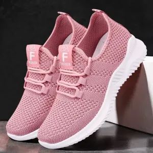 Womens Casual Sneakers Comfortable Breathable Shoes Lace-Up Summer Footwear