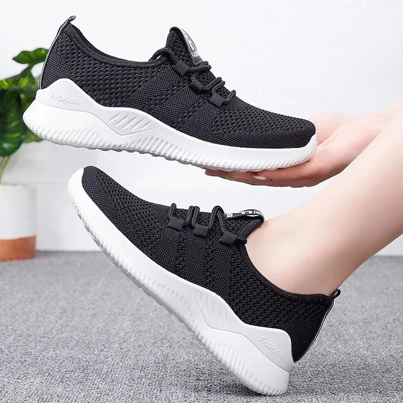 Women's Casual Sneakers Summer Comfortable Breathable Platform Shoes Fashion Women Versatile Lace-up Shoe кроссовки женские