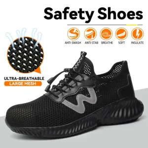 Work Sneakers Men's Safety Shoes - Steel Toe Construction Safety Boots with Kevlar Anti-Puncture Technology