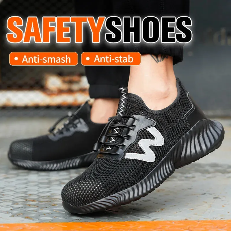 Work Sneakers Men's Safety Shoes - Steel Toe Construction Safety Boots with Kevlar Anti-Puncture Technology